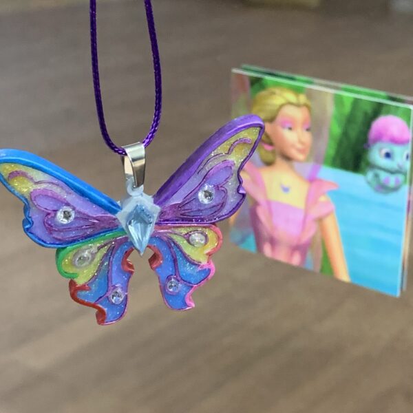 Rainbow Fairy Elina Butterfly & Pearl Necklace - Image 5