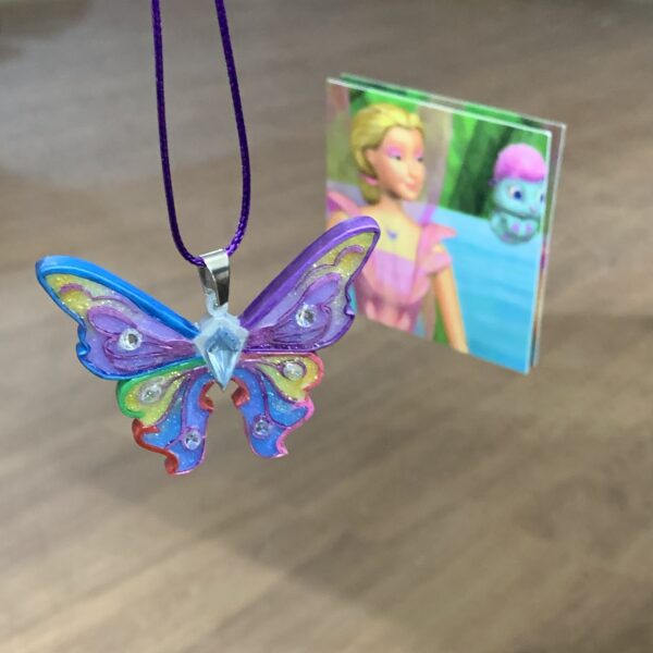 Rainbow Fairy Elina Butterfly & Pearl Necklace - Image 4