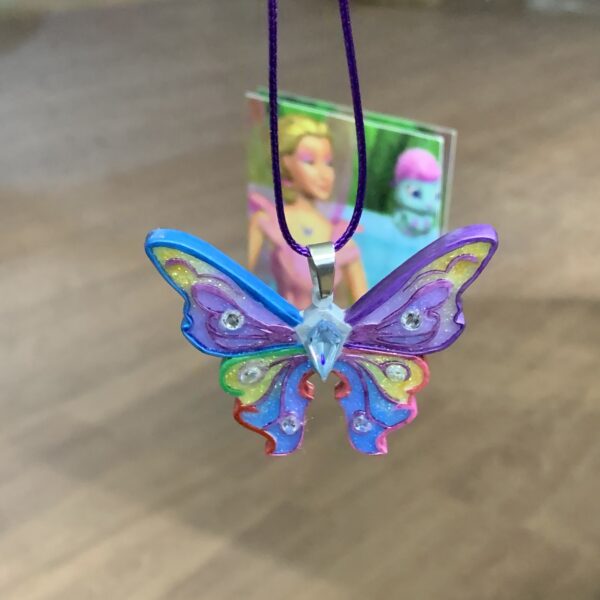 Rainbow Fairy Elina Butterfly & Pearl Necklace - Image 3