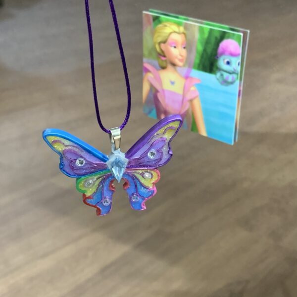Rainbow Fairy Elina Butterfly & Pearl Necklace - Image 2