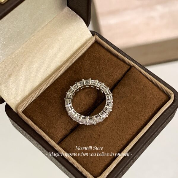 Elegant S925 Sterling Silver Ice Cube Princess-Cut Ring for Women – Minimalist Chic Square Diamond Design - Image 10