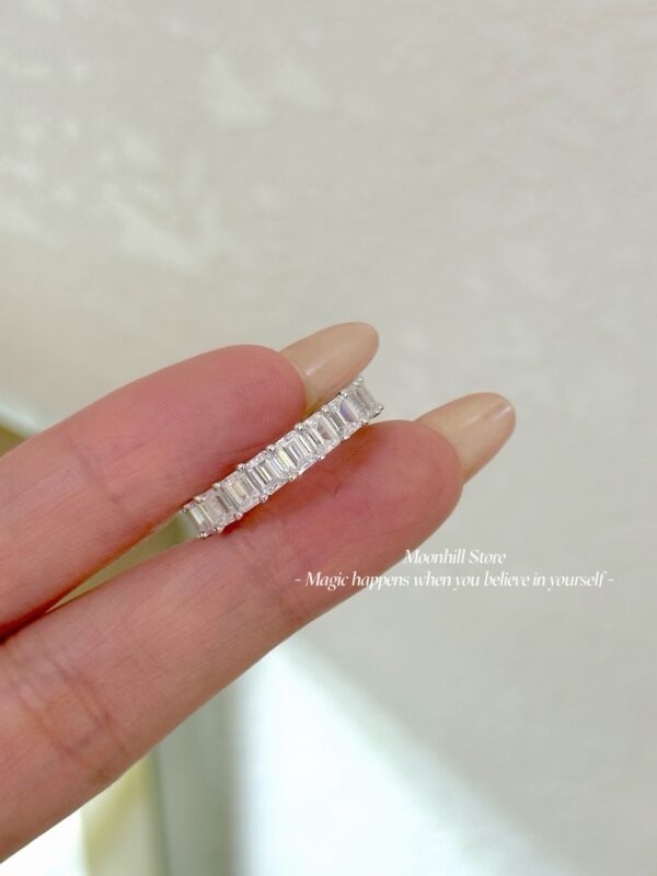 Elegant S925 Sterling Silver Ice Cube Princess-Cut Ring for Women – Minimalist Chic Square Diamond Design - Image 5