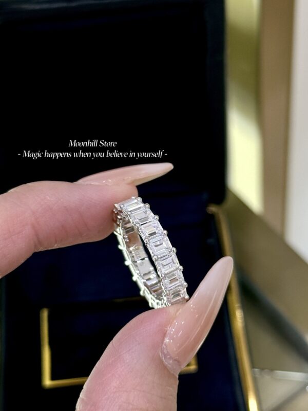 Elegant S925 Sterling Silver Ice Cube Princess-Cut Ring for Women – Minimalist Chic Square Diamond Design - Image 8