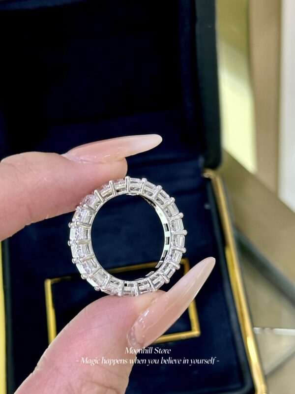 Elegant S925 Sterling Silver Ice Cube Princess-Cut Ring for Women – Minimalist Chic Square Diamond Design - Image 6