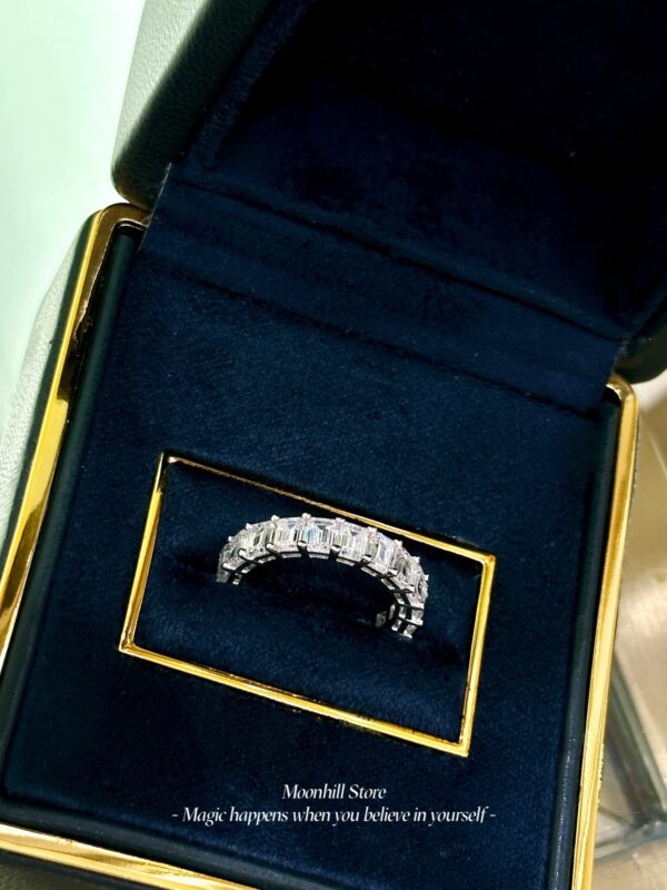 Elegant S925 Sterling Silver Ice Cube Princess-Cut Ring for Women – Minimalist Chic Square Diamond Design - Image 9