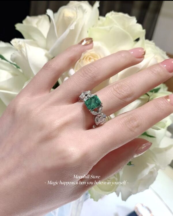 Elegant S925 Sterling Silver Marquise Butterfly Emerald Ring for Women – Colorful Gemstone Luxury Design - Image 7
