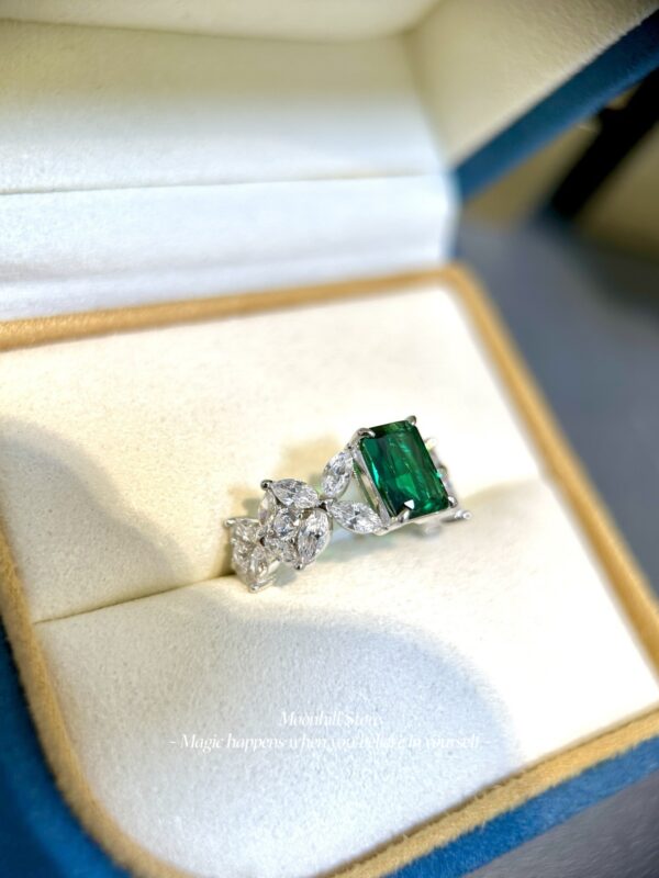 Elegant S925 Sterling Silver Marquise Butterfly Emerald Ring for Women – Colorful Gemstone Luxury Design - Image 2