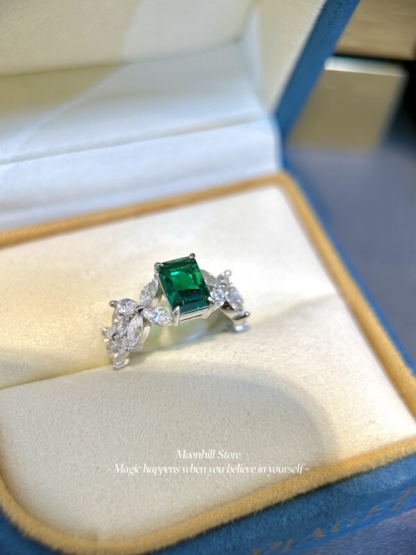 Elegant S925 Sterling Silver Marquise Butterfly Emerald Ring for Women – Colorful Gemstone Luxury Design - Image 3