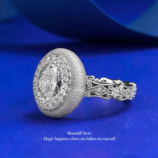 S925 Silver Vintage Egg-Shaped Brushed Ring – 1.25ct Elegant & Versatile Fashion Design - Image 5