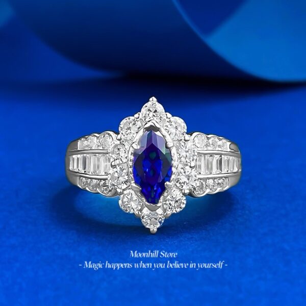 S925 Silver Marquise-Cut Ruby Red Ring – Fresh & Elegant Spring/Summer Design - Image 8