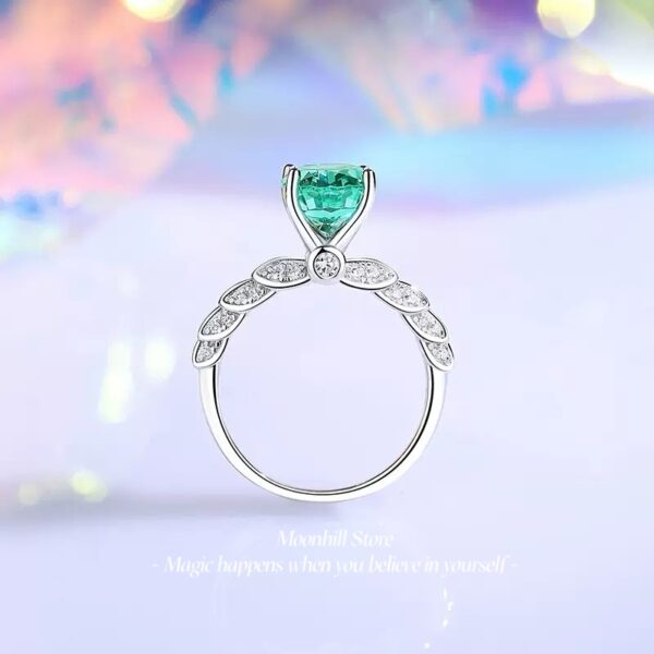 S925 Silver Paraiba Zircon Ring – 8×10mm Pigeon Egg Design, Minimalist Luxury, European & American Style - Image 6