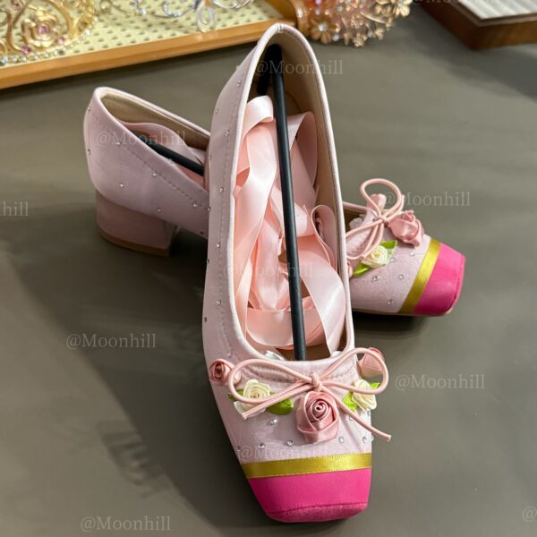 Ballet Shoes without Gold Edging – Handmade Custom Design (Flat / High Heel) - Image 7