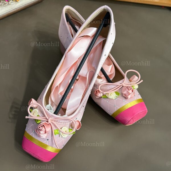 Ballet Shoes without Gold Edging – Handmade Custom Design (Flat / High Heel) - Image 6